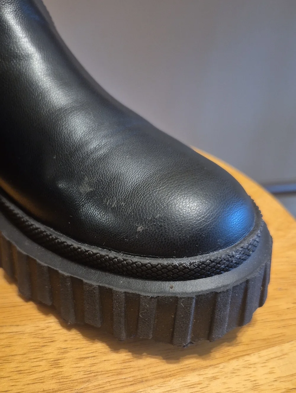 Zara Black Chuncky Platform Boots Zipper Closure